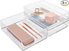 STORi SimpleSort 3-Piece Stackable Clear Drawer Organizer Set | 9" x 6" x 2" by STORi