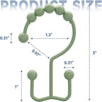 Titanker Shower Curtain Hooks Rings, Rust-Resistant Metal Double Glide Shower - Image 4