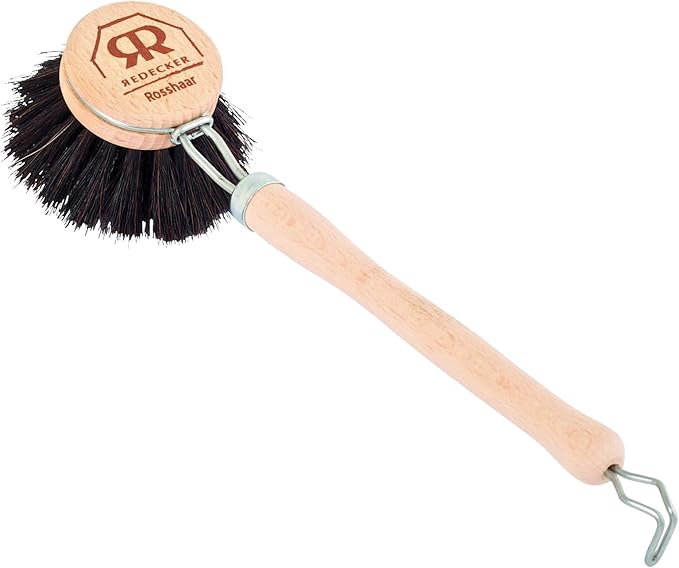 Redecker German-Made Horse Hair Bristle Dish Brush, Soft All-Purpose Scrubber - Image 2