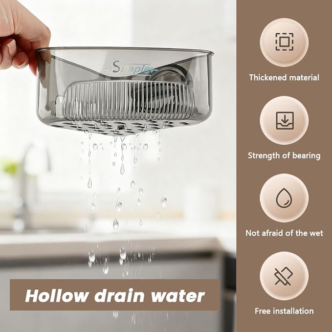 2 PACK Suction Cup Sink Corner Rack, Corner Sinks Strainer Basket Sponge Holder - Image 7