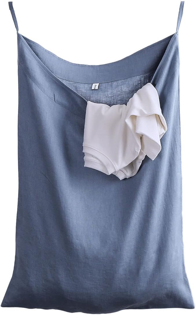 Amazhiyu Pure Linen Over The Door Laundry Hanging Hamper Bag by Amazhiyu
