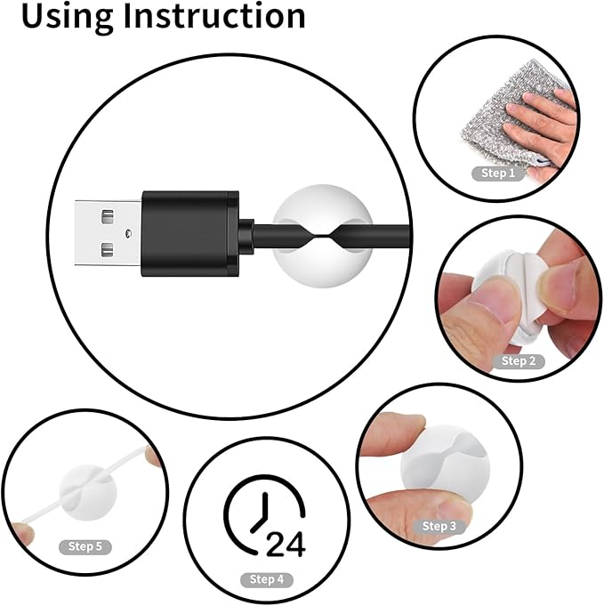 Cord Holder Cable Clips, Office or Mouse - Image 7