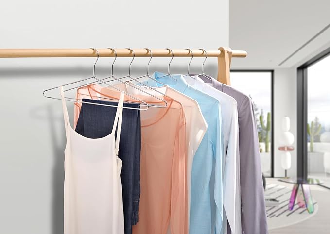 Amber Home 30 Pack Heavy Duty Metal Shirt Coat Hangers, Stainless Steel Clothes - Image 7