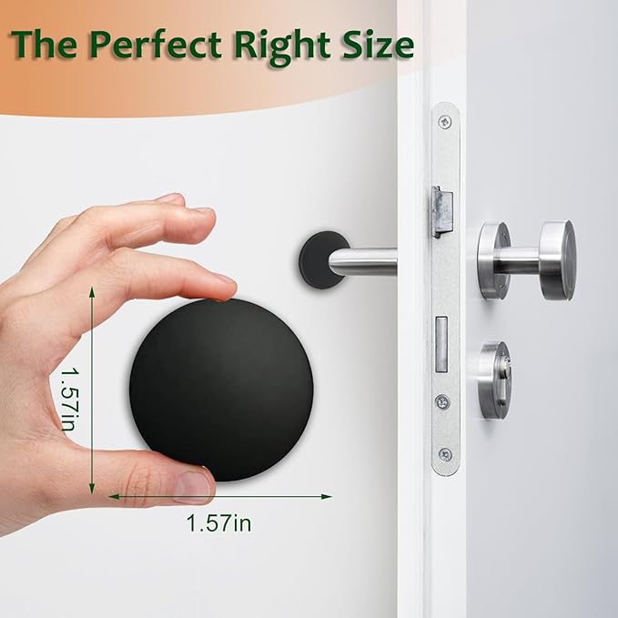 Door Stoppers for Wall with Strong Back Adhesive, No-Falling Round Door Knob - Image 4