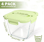 Glass Soup Containers with lids 4 Cup, 32 oz Glass Storage Containers, Tall - Image 2