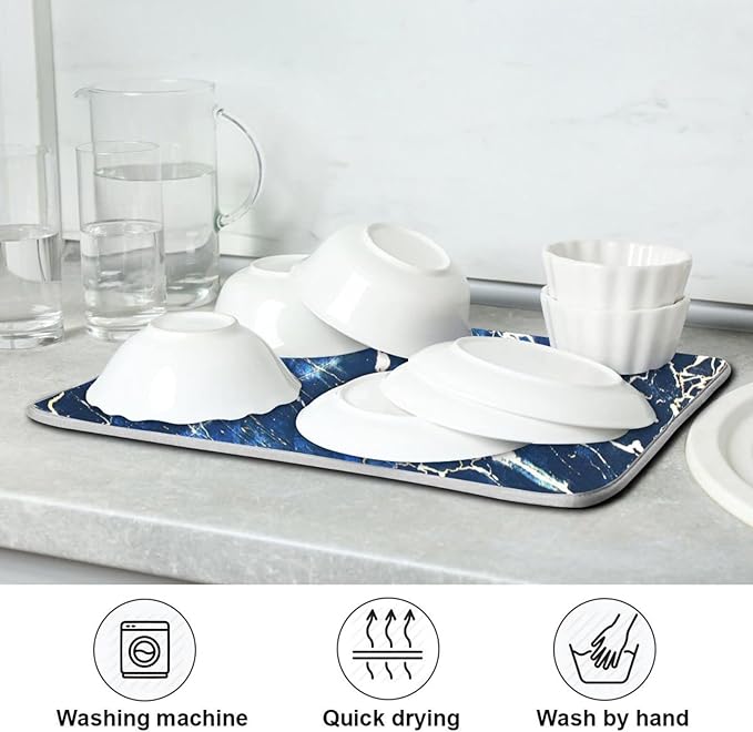 Super Absorbent Dish Drying Mat, Microfiber Fast-Drying Dish Mat, Kitchen Dish - Image 7