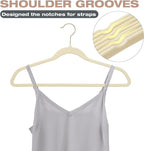 50 Pack Beige Velvet Hangers, Non Slip, Heavy-Duty, Space Saving, - Image 4
