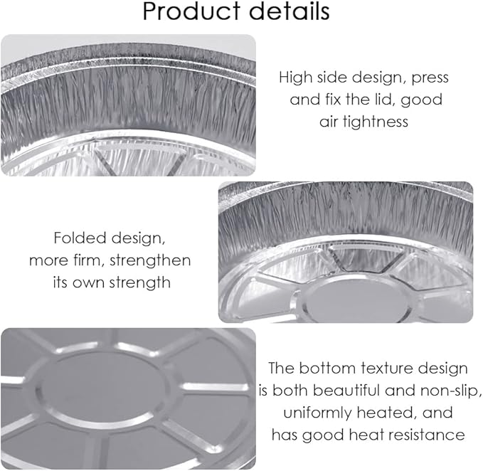 Non-Stick Round Disposable Air Fryer Aluminum Foil Liners 50PCS, Oil-Proof - Image 3