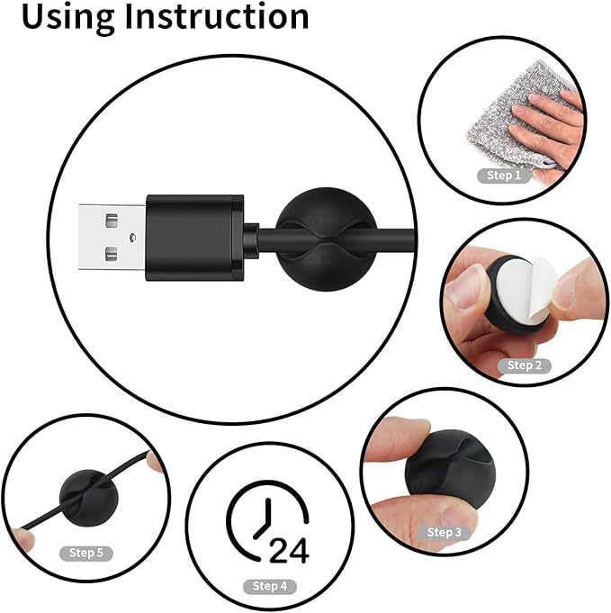 Cord Holder Cable Clips, Office or Mouse - Image 7
