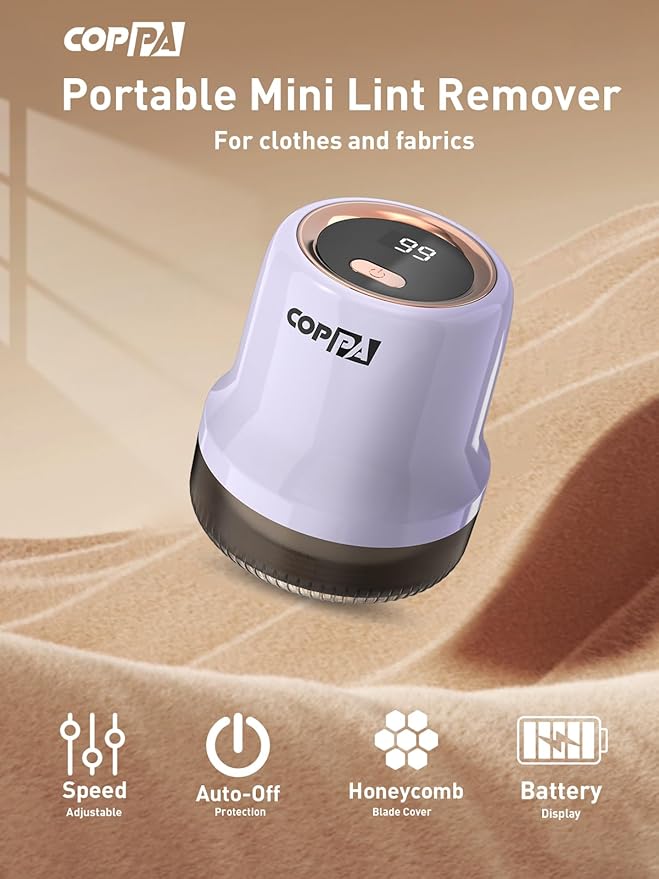 COPPA Lint Remover, LR-MINI USB Rechargeable Lint Removal 6 Blades & 3 Speed - Image 2