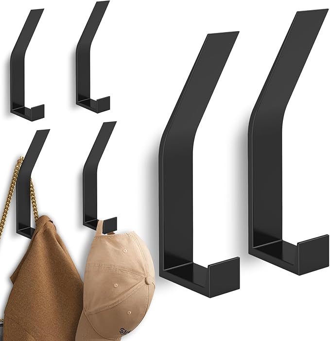 6 Pack Coat Hooks Wall Mount by Kssvzz