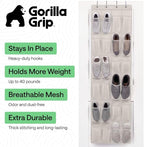 GORILLA GRIP Over the Door Shoe Organizer, 24 Large Breathable Mesh Pockets - Image 2