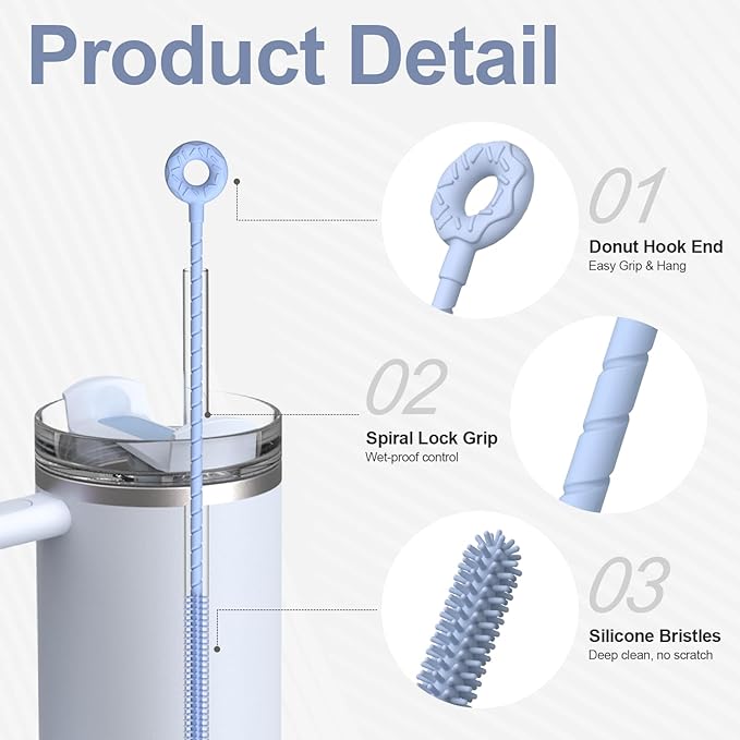 YOTIME Silicone Straw Cleaner Brush - Image 3