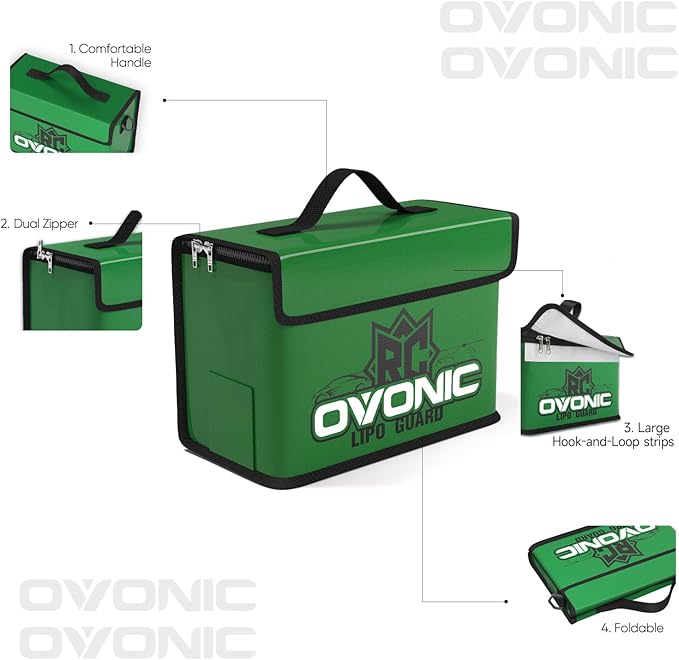OVONIC Lipo Safe Bag Fireproof Explosionproof Bag, Large Medium and Small - Image 4