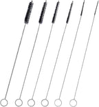 Straw Cleaner Brush Set, 6 Piece Long Drinking Straws Cleaning Brush Pipe Tube by BRUSHFAMILY