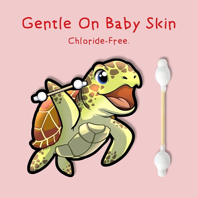 Sea Turtle Bamboo Cotton Swabs, Baby Safety Rim - Image 5