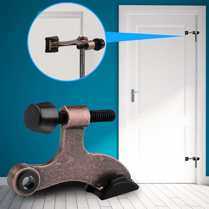 OBTANIM 4 Pack Hinge Pin Door Stopper Heavy Duty Metal Adjustable Door Stops - Image 5