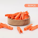 50PCS Colored Wooden Clothespins, 2.9inch Orange Clothes Pins - Image 3