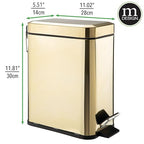 mDesign Metal Freestanding Slim Toilet Bowl Brush and Holder + Rectangle Narrow - Image 4