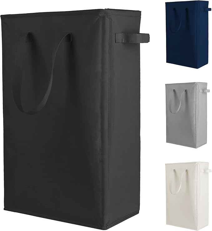 Odonata Slim Laundry Hamper Handles Collapsible Laundry Basket Thin Dirty by Odonata