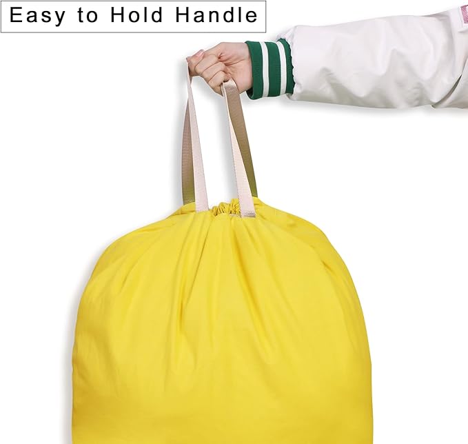 Cotton Canvas Laundry Bag with Handles & Drawstring Straps, Heavy Duty Extra - Image 2