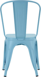 Nazhura Metal Dining Chair Farmhouse Tolix Style for Kitchen Dining Room Café Restaurant Bistro Patio, 18 Inch, Stackable, Waterproof Indoor/Outdoor (Sets of 4) (Blue) - Image 8