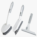 3 Pack Heavy-Duty Scrub Brush Set, Grout Brush, Shower Squeegee, Shower by BRUSHFAMILY
