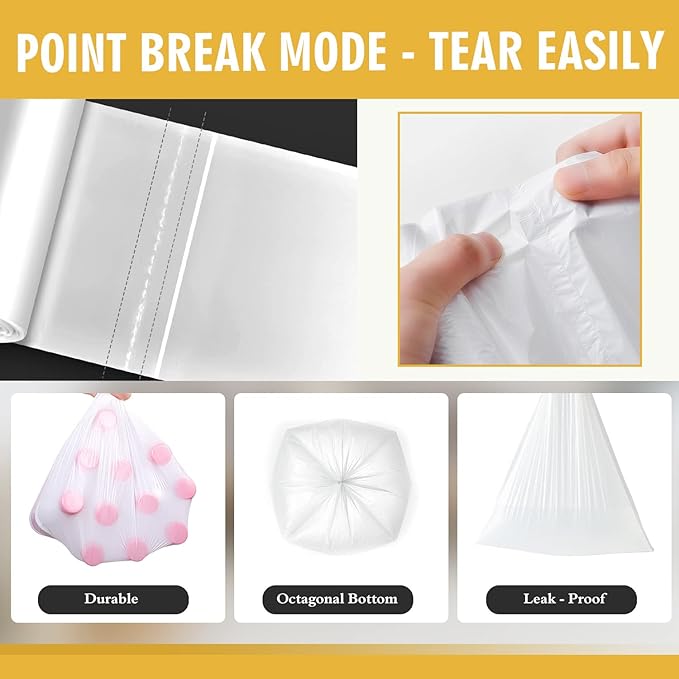 105 Count Small Trash Bags, 4 Gallon Garbage Can Liners - Image 3