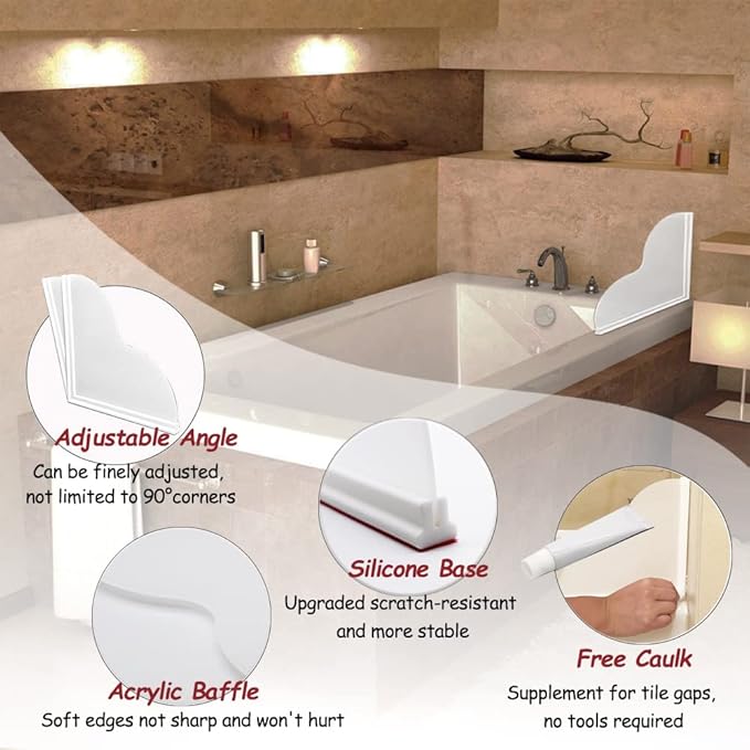 Shower Splash Guard Kit, Large Splash Guards - Image 2