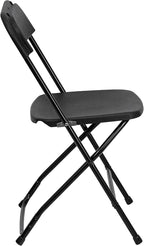 Flash Furniture Hercules Series Plastic Folding Chair - Black - 650LB Weight Capacity Comfortable Event Chair - Lightweight Folding Chair - Image 4