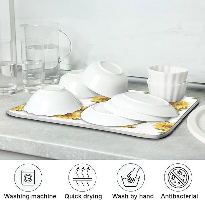 Absorbent Dish Drying Mat for Kitchen Counter - Image 7