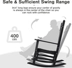 Devoko HDPE Rocking Chair Plastic Outdoor Indoor Patio Rocker Chair High Back All Weather Rocker for Patio Backyard Porch Garden (Black) - Image 7