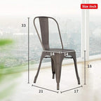 FDW | Set of 4 Metal Dining Chairs | Bronze | Stackable Tolix Side Chairs with Backrest | Scratch-Resistant | Non-Slip Feet | Indoor/Outdoor Use | 330 lbs Capacity | Ideal for Kitchen & Restaurant - Image 3