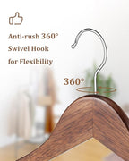 AMKUFO Wooden Hangers 20 Pack Wood Suit Hanger Non Slip Coat Hangers - Image 3