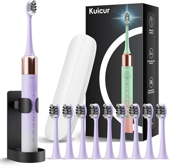 Sonic Electric Toothbrush for Adults & Kids, Rechargeable Electric Toothbrush by Kuicur