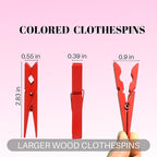 Clothes Pins, Colored Clothespins 50 PCS 2.9" Natural Birchwood Close Pins - Image 6