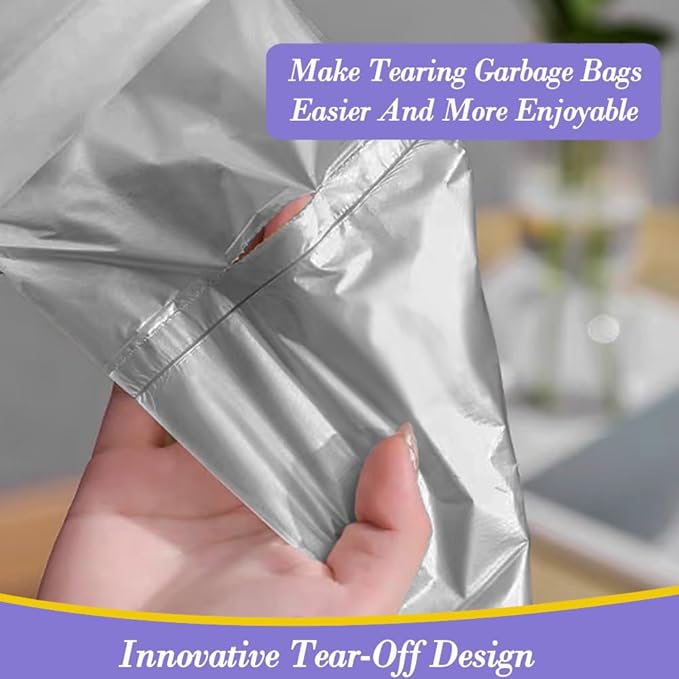 3 Gallon 180pcs Small Grey Trash Bags Plastic Strong Grey Garbage Bags - Image 4