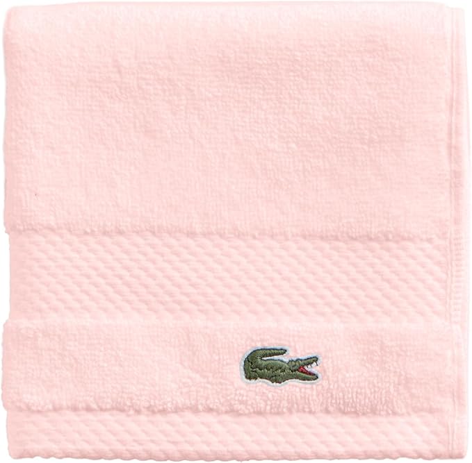 Lacoste Heritage 100% Supima Cotton Wash Cloth, Light Pink, Premium Super Soft by LACOSTE