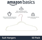 Amazon Basics Slim Velvet Non-Slip Space Saving Suit Clothes Hangers, Closet - Image 2