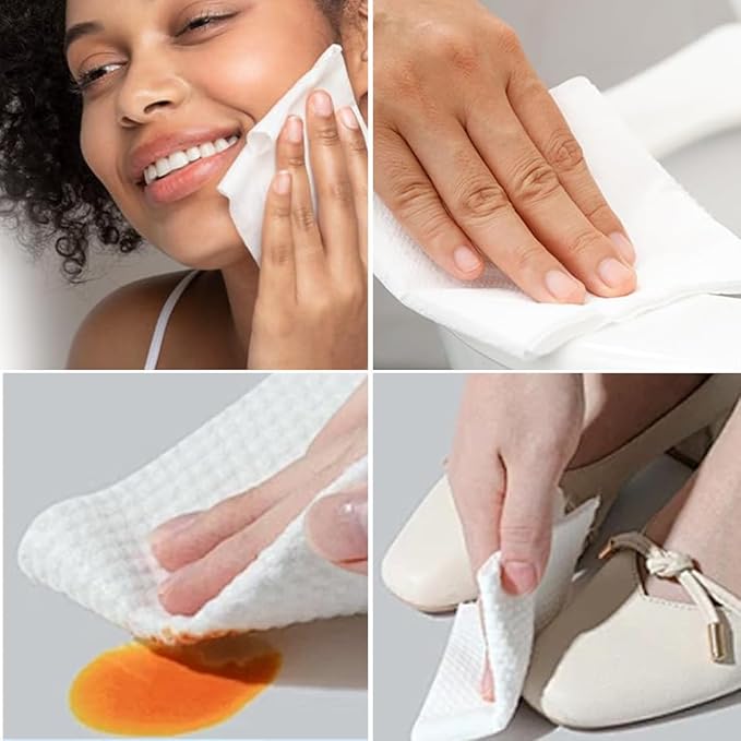 Facial Towels 2 pack Soft Dry Wipes Disposable Face Towel Cotton Tissue 20x20cm - Image 5