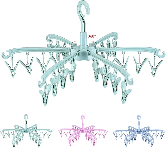 Foldable Drying Rack with 24 Clips by BONYCUST