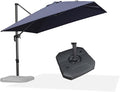 PURPLE LEAF Patio Umbrella with Base 10 Feet Outdoor Cantilever Square Umbrella Aluminum Offset Umbrella with 360-degree Rotation for Garden Deck Pool Patio, Navy Blue by PURPLELEAF