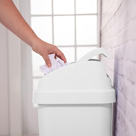Sterilite 8-Pack Swing Top Wastebasket, Sleek Square Profile Trash Can - Image 5