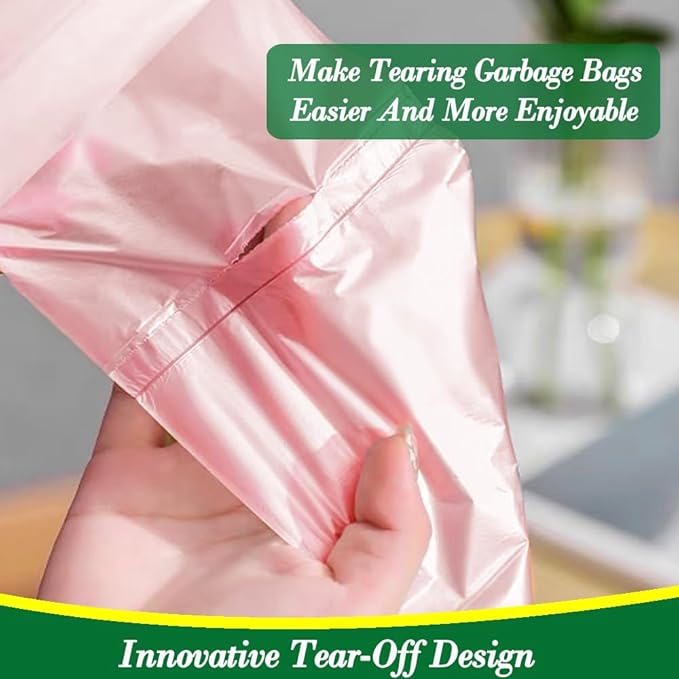 Hommaly 1.2 Gallon 240 pcs Small Pink Trash Bags, Strong Garbage Bags, Bathroom - Image 3
