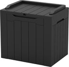 Patiowell 30 Gallon Resin Deck Box, Outdoor Storage Box for Patio Furniture, Deliveries, Pool Supplies,Waterproof and Lockable, Black by Patiowell