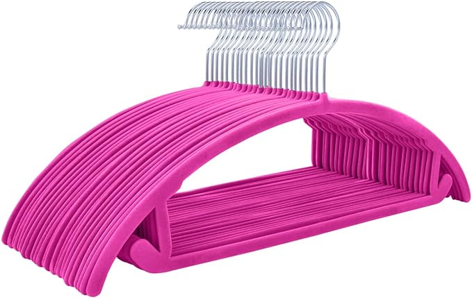 MIZGI Premium Velvet Hangers 50 Pack Heavyduty- Non Slip No Shoulder Bump Suit by MIZGI