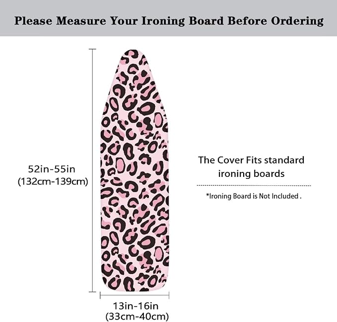 Pink Leopard Print Design Tabletop Ironing Board Cover and Pad Standard Ironing - Image 5