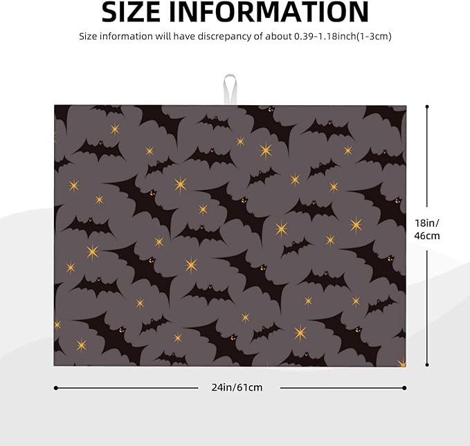 Star Bats Witchy Dish Drying Mat 18x24 - Image 2