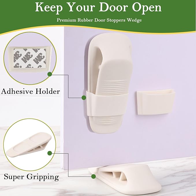 Fursafe&Q Rubber Door Stoppers for Bottom of Door, Door Stop Wedge - Image 3