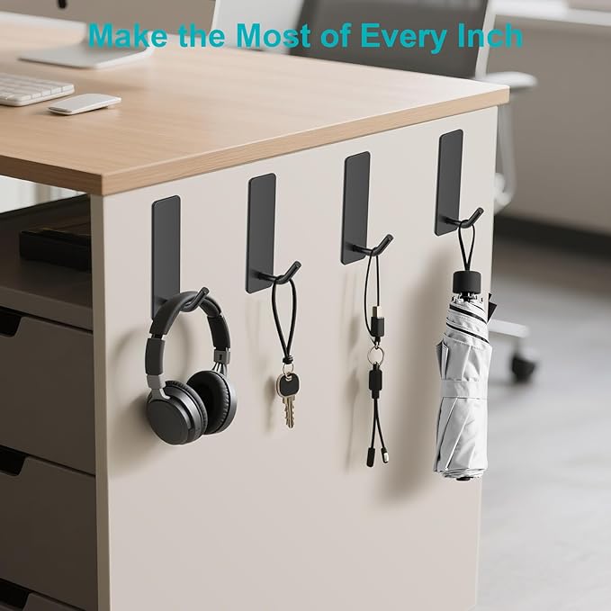 Small Self Adhesive Hooks for Walls No Damage, Sticky Hangers for Kitchen - Image 2